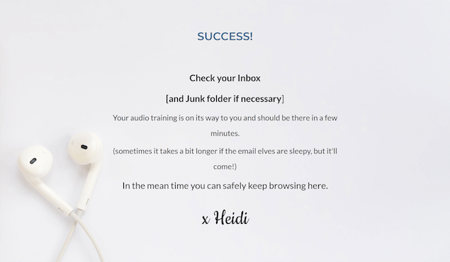 Halaman Konfirmasi untuk CTA