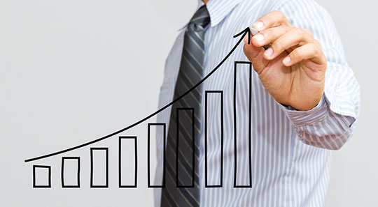 gráfico para cima groth seo de alto escalão