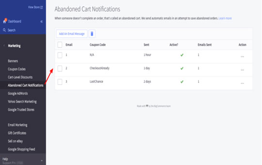放棄されたカートの通知