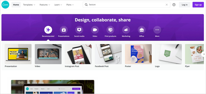 Canva для создания фавикона