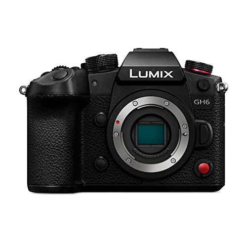 Panasonic LUMIX GH6, 25,2 MP bezlusterkowy aparat Mikro Cztery Trzecie z nieograniczonym 10-bitowym nagrywaniem wideo C4K/4K 4:2:2, 7,5-stopniową 5-osiową podwójną stabilizacją obrazu — DC-GH6BODY