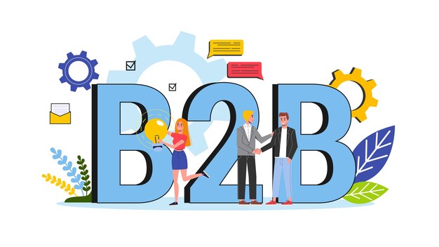 Premium-Vektor | B2b-Konzept. Business-to-Business-Weg der Kommunikation