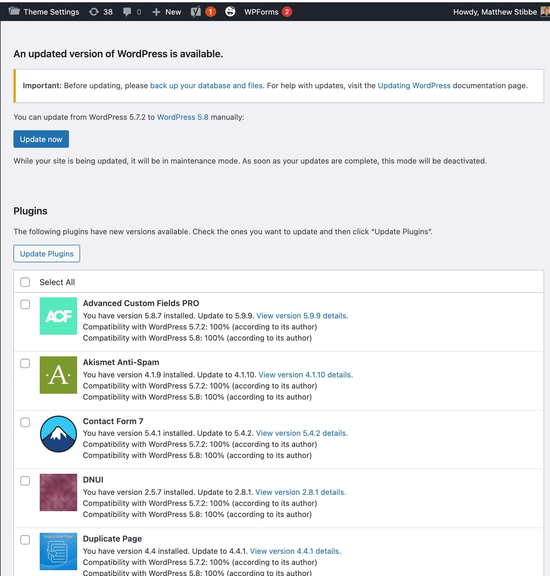 HubSpot su WordPress - 38 plugin non aggiornati