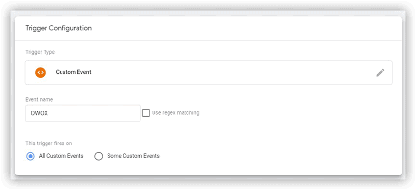 Googleタグマネージャーのトリガー設定メニュー