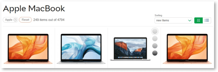 os laptops no site Rozetka
