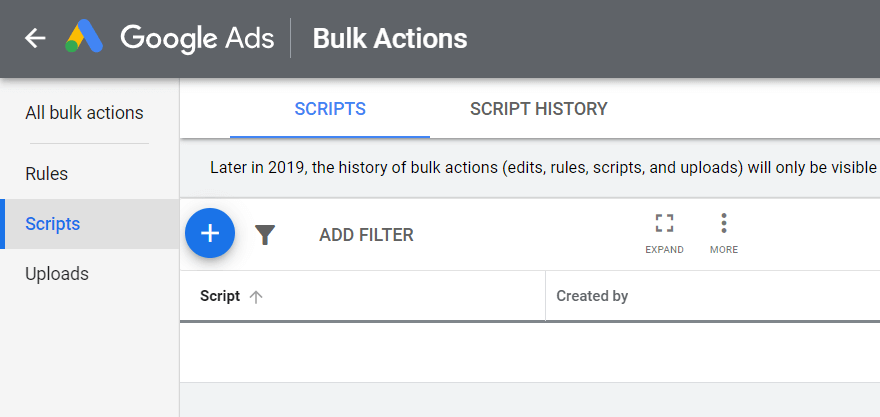 Script in Google Ads
