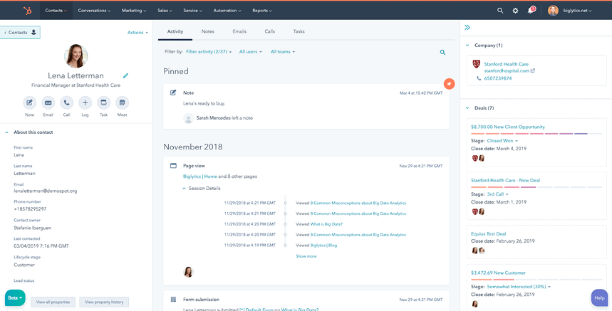 Hub di marketing HubSpot