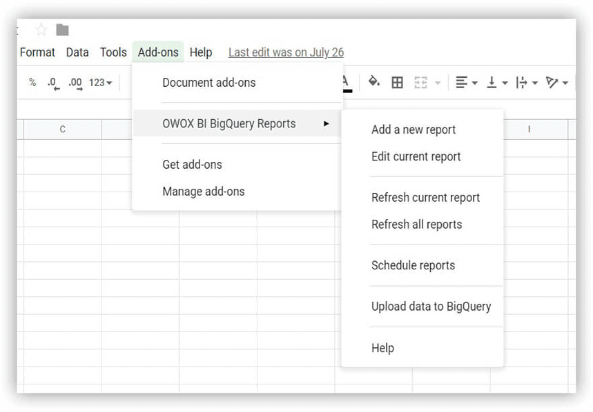 OWOX BI BigQuery 보고서