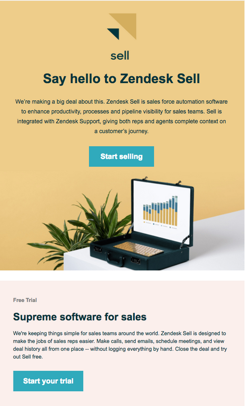 Zendesk eylem çağrısı örneği
