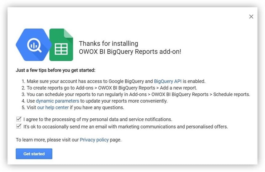 доступ к вашему BigQuery