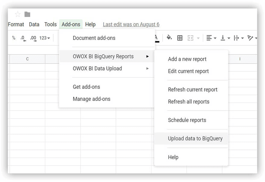 Отчеты OWOX BI BigQuery