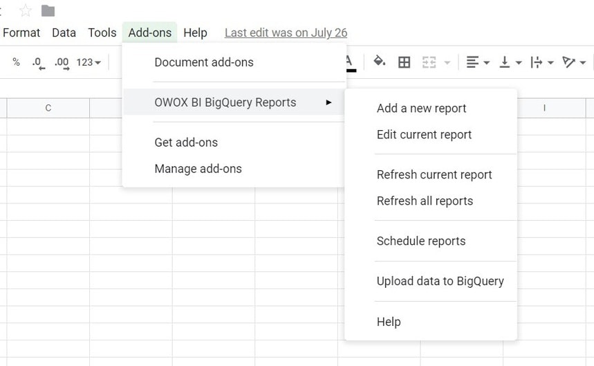 Отчеты OWOX BI BigQuery