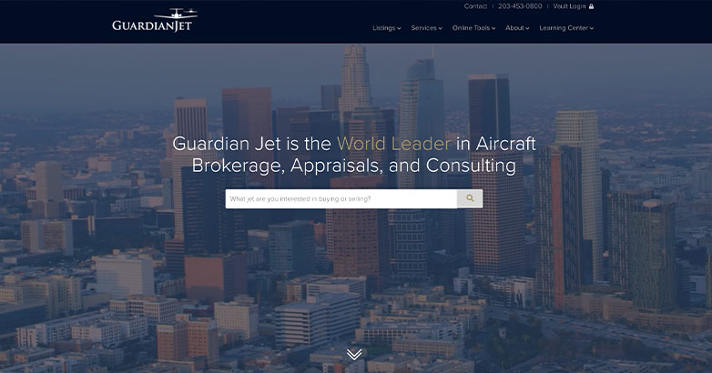豪华网站设计 - Guardian Jet