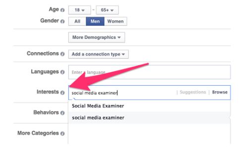 Facebook 广告客户兴趣