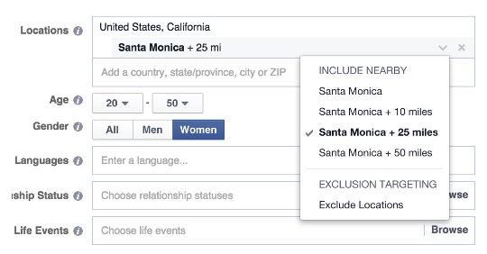 Facebook 广告受众特征