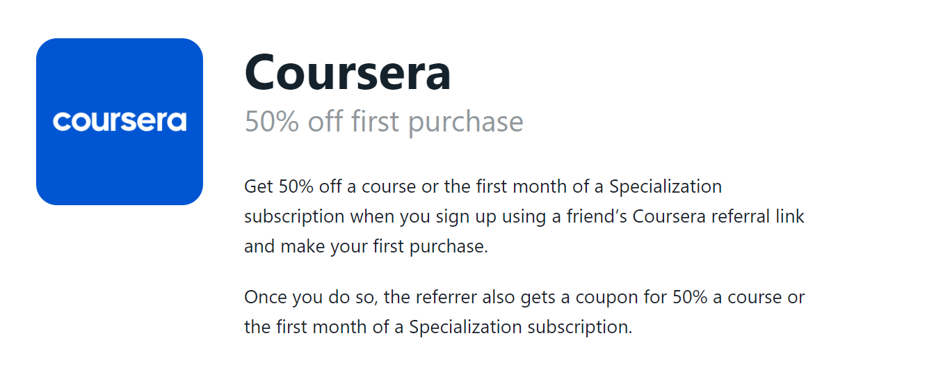 Programme de parrainage Coursera