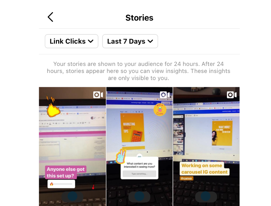 instagram story kliknięcia linków do strony internetowej