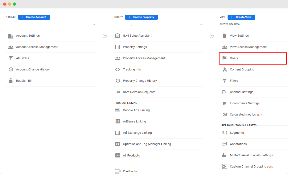 Umsatzziel von Google Analytics – Schritt 1 – www.ruleranalytics.com