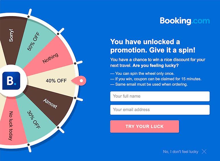 Booking.com – grywalizacja e-commerce z kołem fortuny