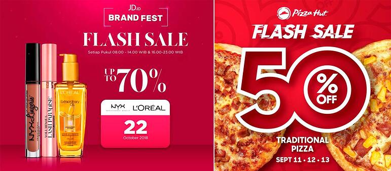 L'Oreal e Pizza Hut vendas relâmpago da loja online