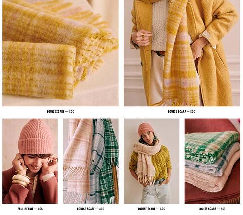 หน้าหมวดหมู่ในอีคอมเมิร์ซ Sezane