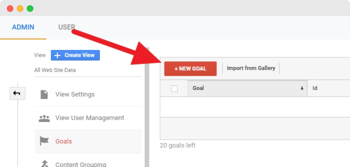 Śledzenie konwersji Google Analytics — krok 3 — www.ruleranalytics.com