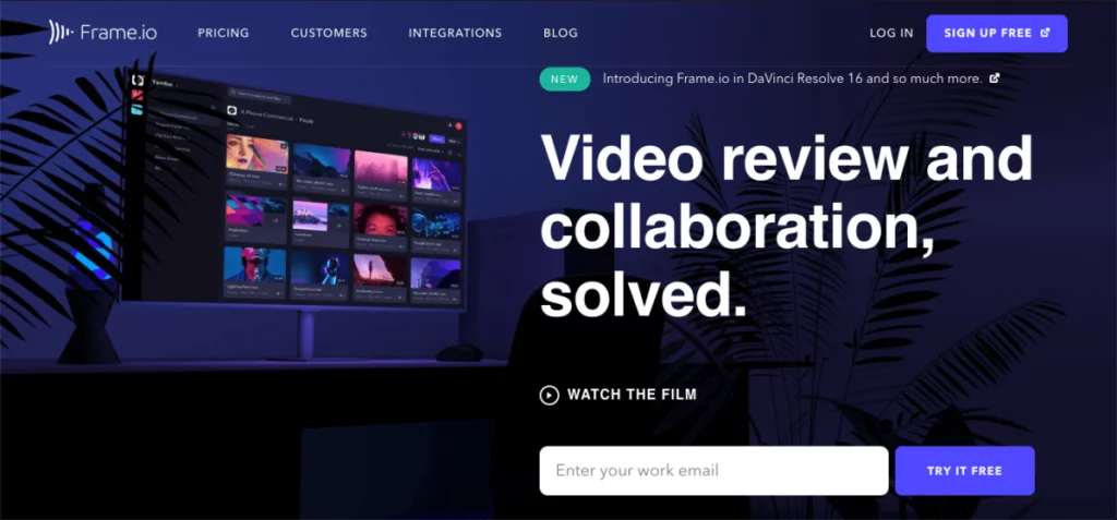 Captura de pantalla de Frameio