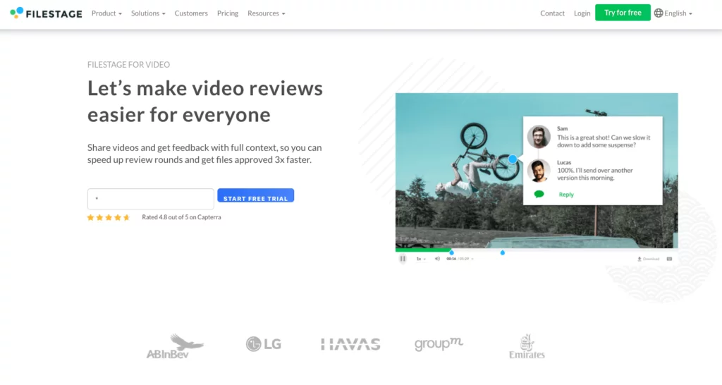 Vídeo del sitio web de Filestage