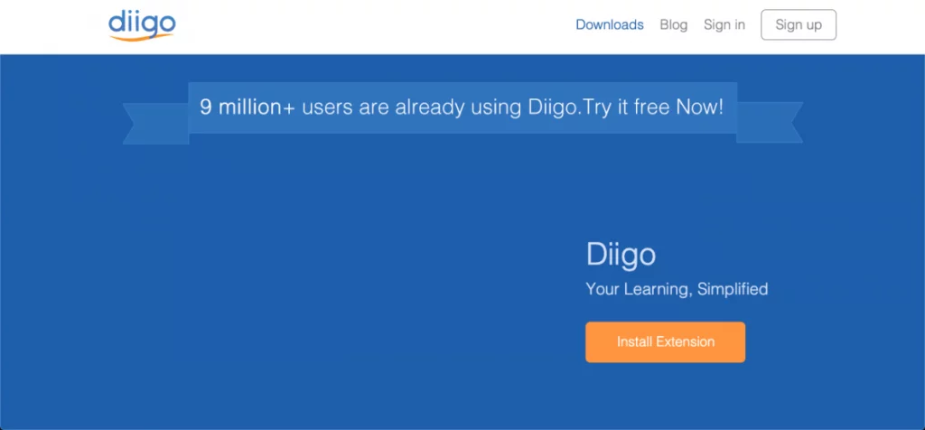 Captura de pantalla de Diigo