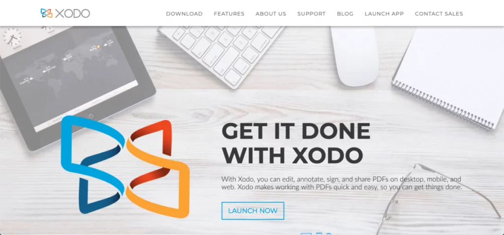 Captura de pantalla del lector de PDF Xodo