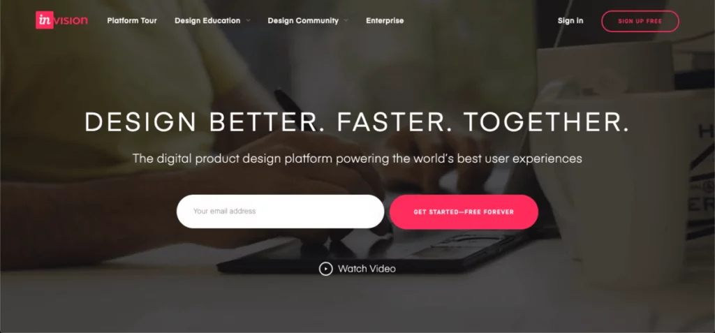 Captura de pantalla de InVision