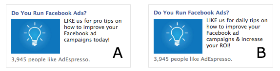 test de publicité facebook