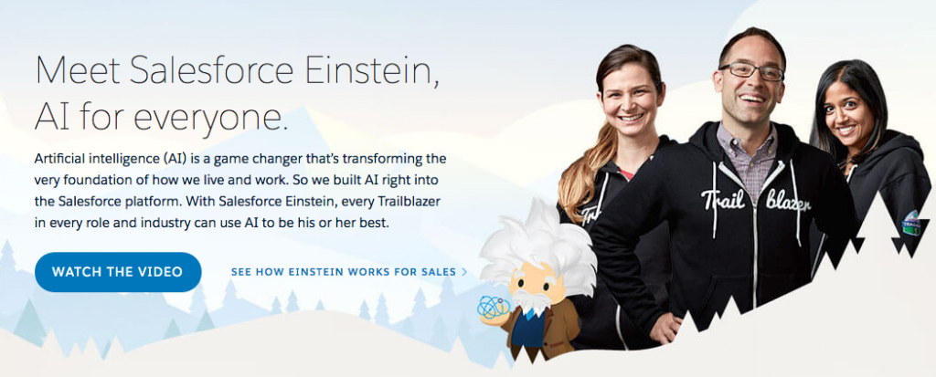 サイトからのSalesforceEinsteinスクリーンショット