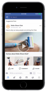 モバイルFacebookコレクション広告のスクリーンショット