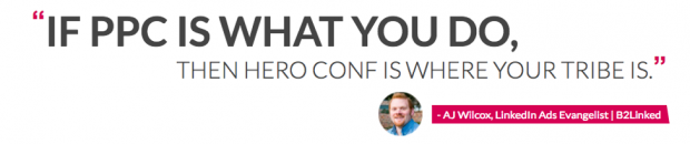 ภาพหน้าจอเว็บไซต์การประชุม Hero Conf PPC