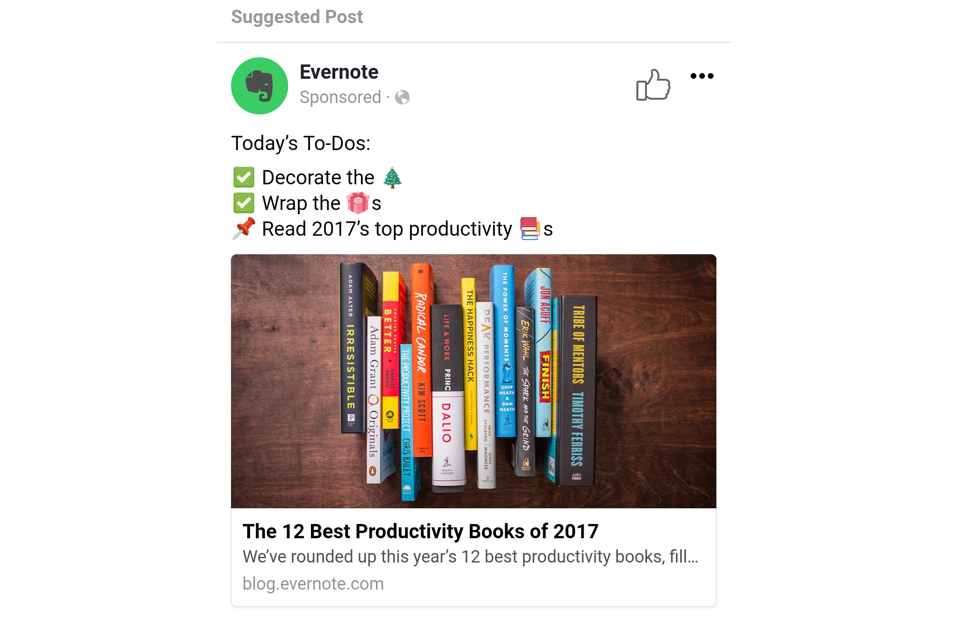 ejemplo de anuncio de evernote
