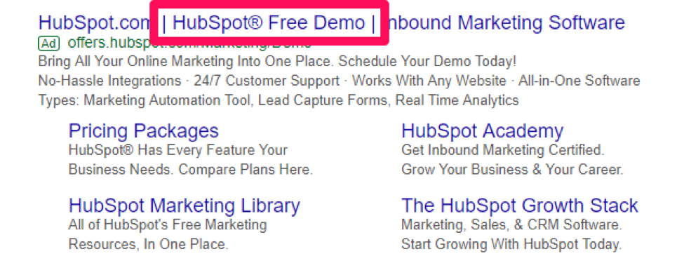 screenshot dell'annuncio hubspot