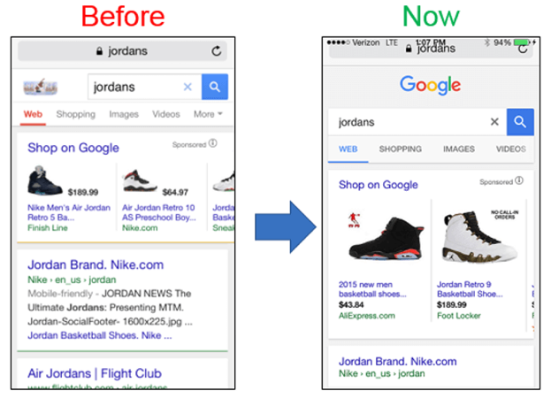 la serp mobile cambia nel tempo