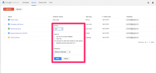 Adwords'te ppc raporlarını planlayın