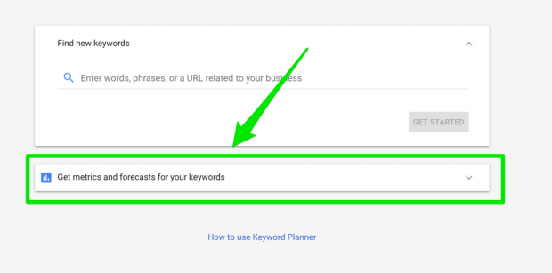 Cara mendapatkan perkiraan dari perencana kata kunci di AdWords