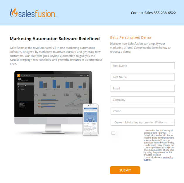 salesfusion açılış sayfası