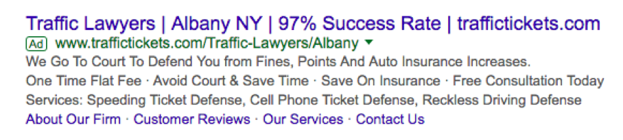 captura de pantalla de google serp