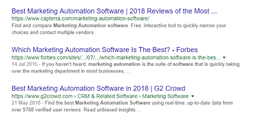 schermata di google serp