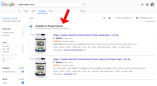 Google Express 购物示例