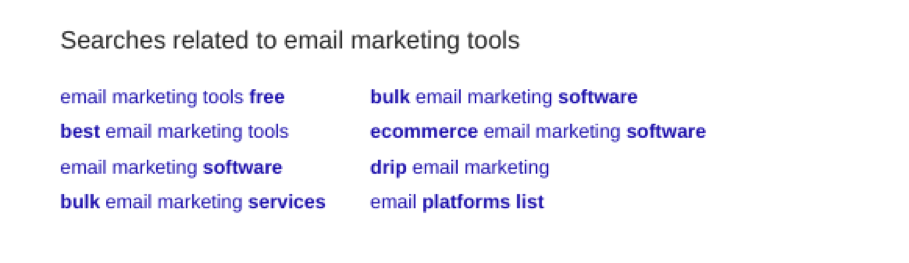 用于电子邮件营销工具的 google serps