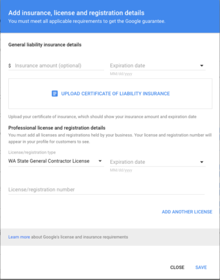 Google LSA 注册流程截图