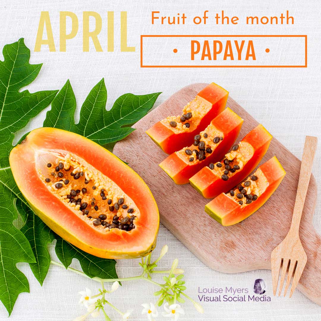 kesme tahtasında papaya ayın nisan meyvesi diyor.