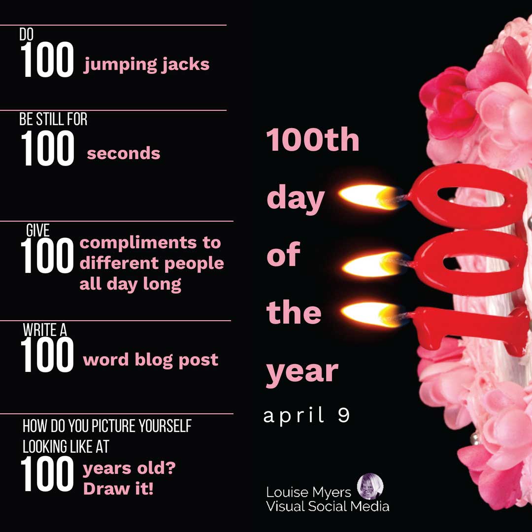 100 mumlu pembe pasta, 9 Nisan'ın yılın 100. günü olduğunu söylüyor.