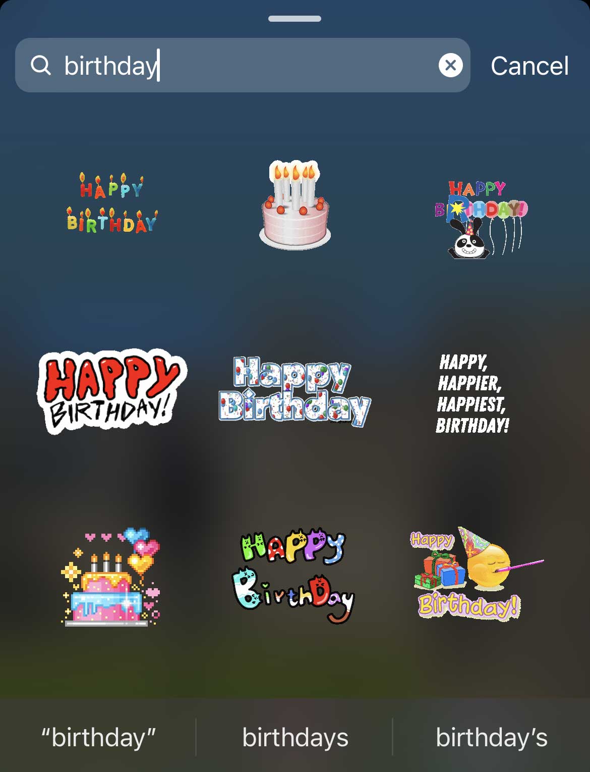 誕生日のInstagramステッカーの検索結果。