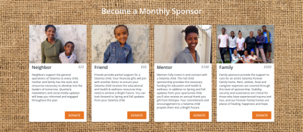monatliche Fundraising-Seite